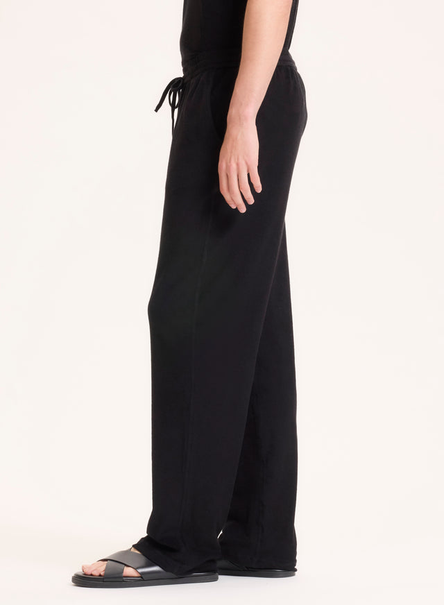 Majestic Filatures Pantalon Noir En Coton Organique / Modal Coton Organique / Modal