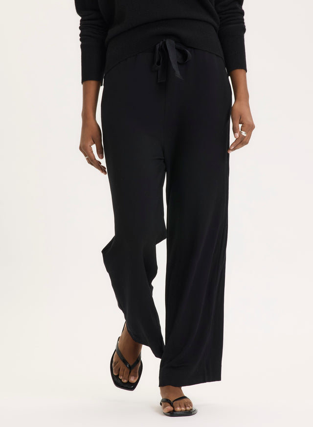 Majestic Filatures Pantalon Noir En Viscose / Élasthanne Viscose / Élasthanne