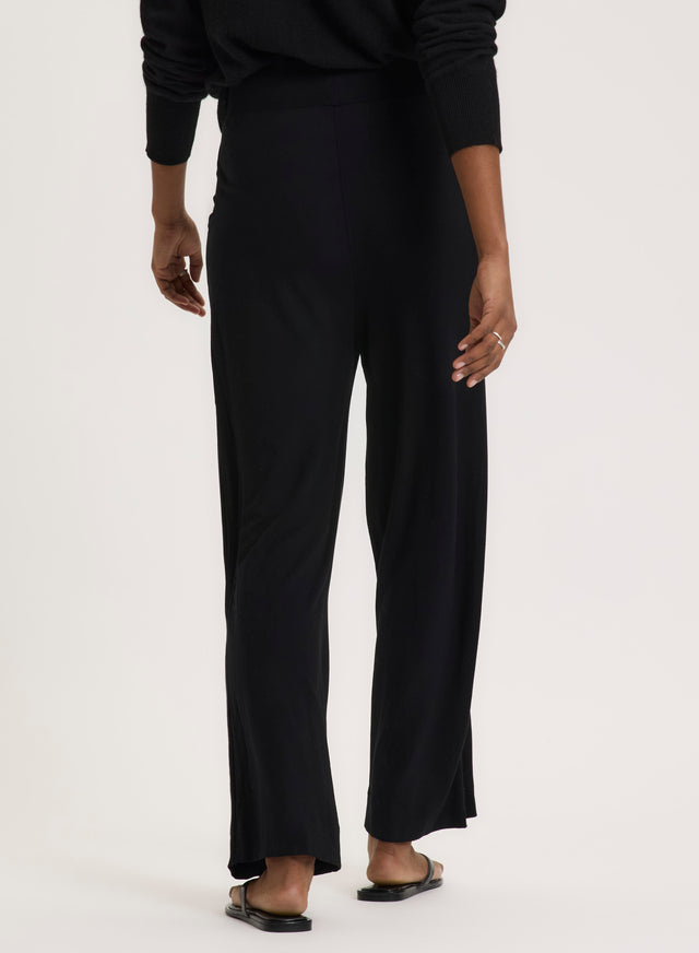 Majestic Filatures Pantalon Noir En Viscose / Élasthanne Viscose / Élasthanne