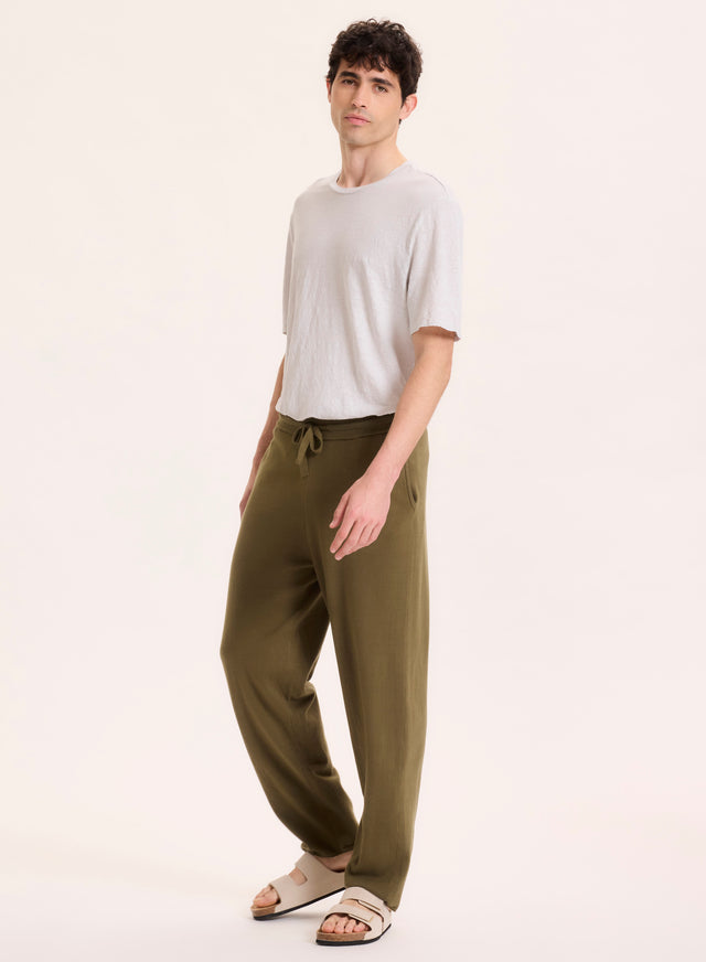 Majestic Filatures Pantalon Vert En Coton Organique / Elasthanne Coton Organique / Elasthanne