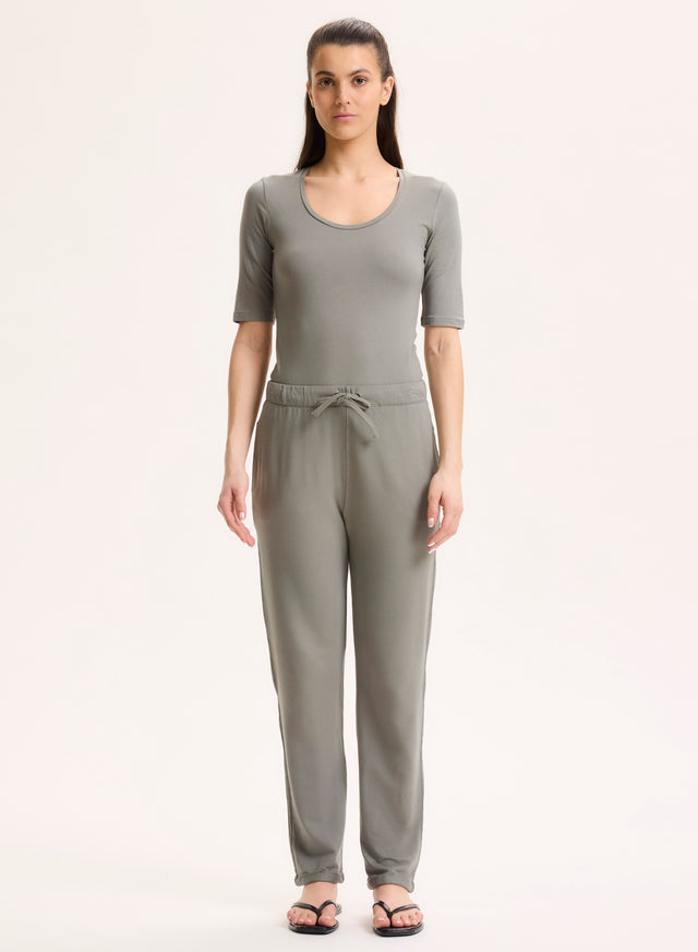 Majestic Filatures Pantalon Vert En Viscose / Élasthanne Viscose / Élasthanne