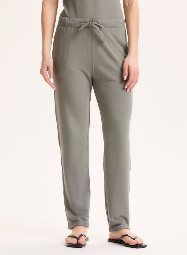 Majestic Filatures Pantalon Vert En Viscose / Élasthanne Viscose / Élasthanne