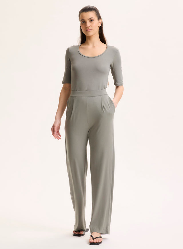 majestic filatures Pantalon Vert en Viscose / Élasthanne Viscose / Élasthanne
