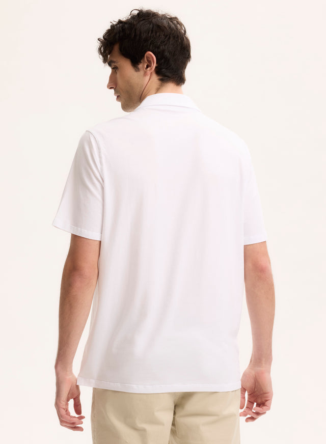 Majestic Filatures Polo Blanc Col Polo Manches Courtes En Coton Organique / Elasthanne Coton Organique / Elasthanne