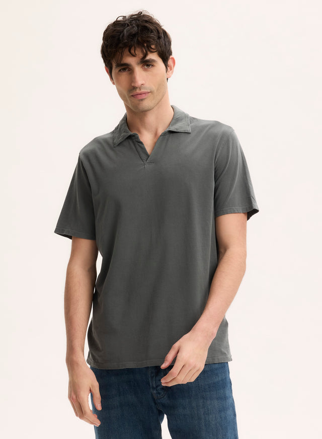 Majestic Filatures Polo Gris Col Polo Manches Courtes En Coton Organique / Elasthanne Coton Organique / Elasthanne