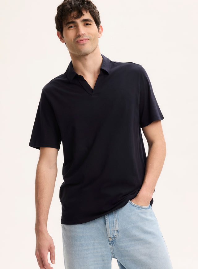 majestic filatures Polo Marine Col Polo Manches Courtes en Coton organique / Elasthanne Coton organique / Elasthanne