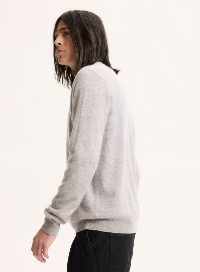Majestic Filatures Pull Gris Col Rond Manches Longues Cachemire