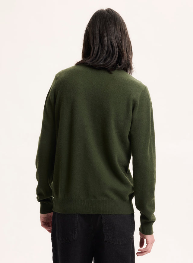 Majestic Filatures Pull Vert Col Rond Manches Longues Cachemire