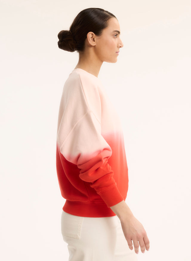 Majestic Filatures Sweat Rouge Col Rond Manches Longues En Coton Organique Coton Organique