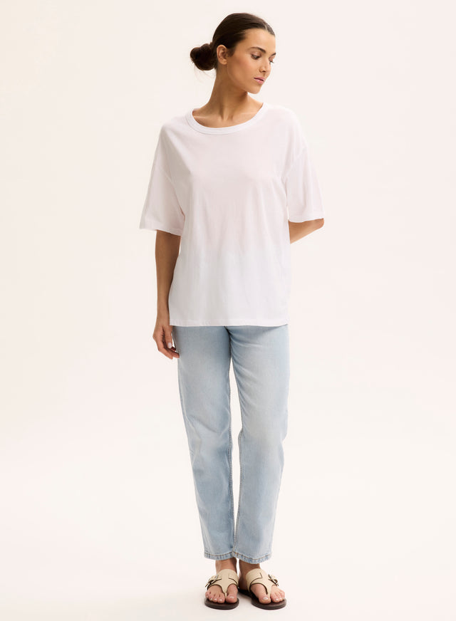 Majestic Filatures T-shirt Blanc Col Rond Manches Courtes En Coton Organique Coton Organique