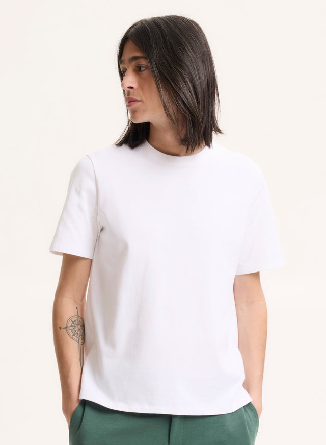 Majestic Filatures T-shirt Blanc Col Rond Manches Courtes En Coton Organique Coton Organique