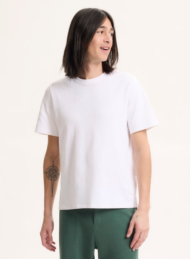 Majestic Filatures T-shirt Blanc Col Rond Manches Courtes En Coton Organique Coton Organique