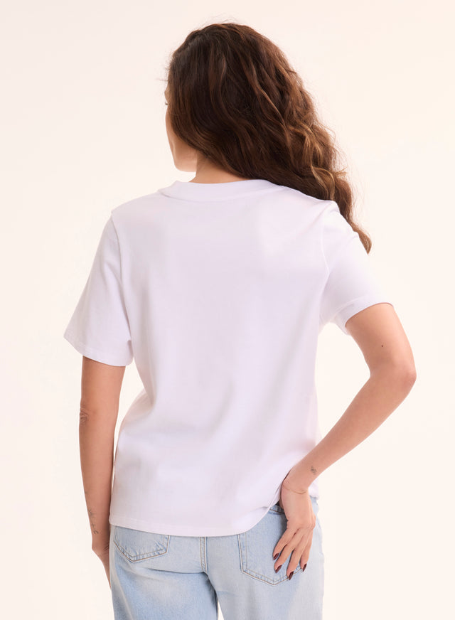 Majestic Filatures T-shirt Blanc Col Rond Manches Courtes En Coton Organique Coton Organique