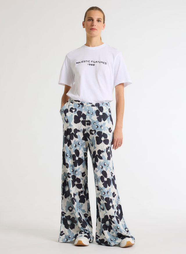 Majestic Filatures T-shirt Blanc Col Rond Manches Courtes En Coton Organique / Coton Recyclé Coton Organique / Coton Recyclé