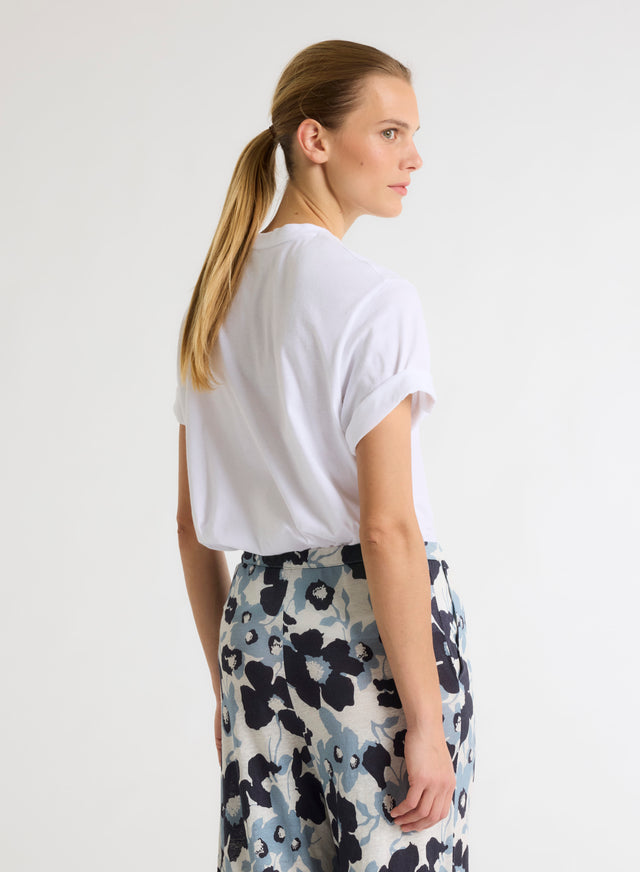 Majestic Filatures T-shirt Blanc Col Rond Manches Courtes En Coton Organique / Coton Recyclé Coton Organique / Coton Recyclé