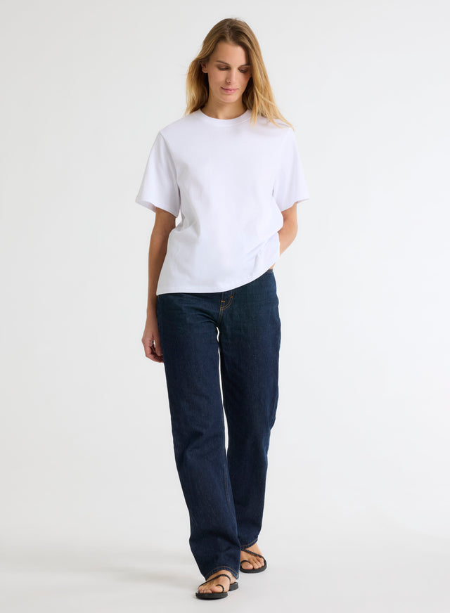 Majestic Filatures T-shirt Blanc Oversize Col Rond Manches Courtes En Coton Organique Coton Organique