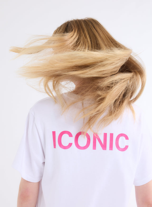 majestic filatures T-shirt Blanc Oversize Col Rond Manches Courtes Octobre Rose en Coton Organique Coton organique