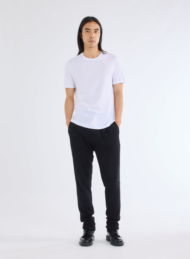 Majestic Filatures T-shirt Blanc Patrice Col Rond Manches Courtes En Coton Coton Organique