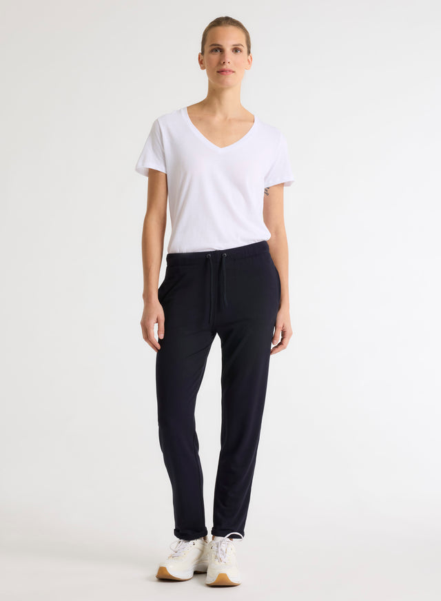 Majestic Filatures T-shirt Blanc Patty Col V Manches Courtes En Coton Coton Organique