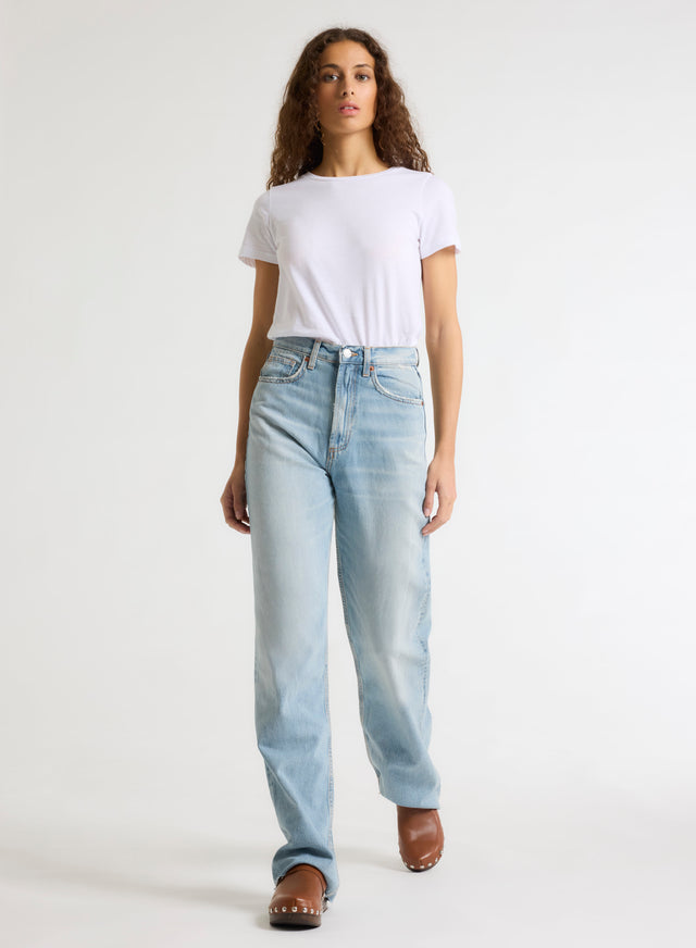 Majestic Filatures T-shirt Blanc Polly Col Rond Manches Courtes En Coton Coton Organique