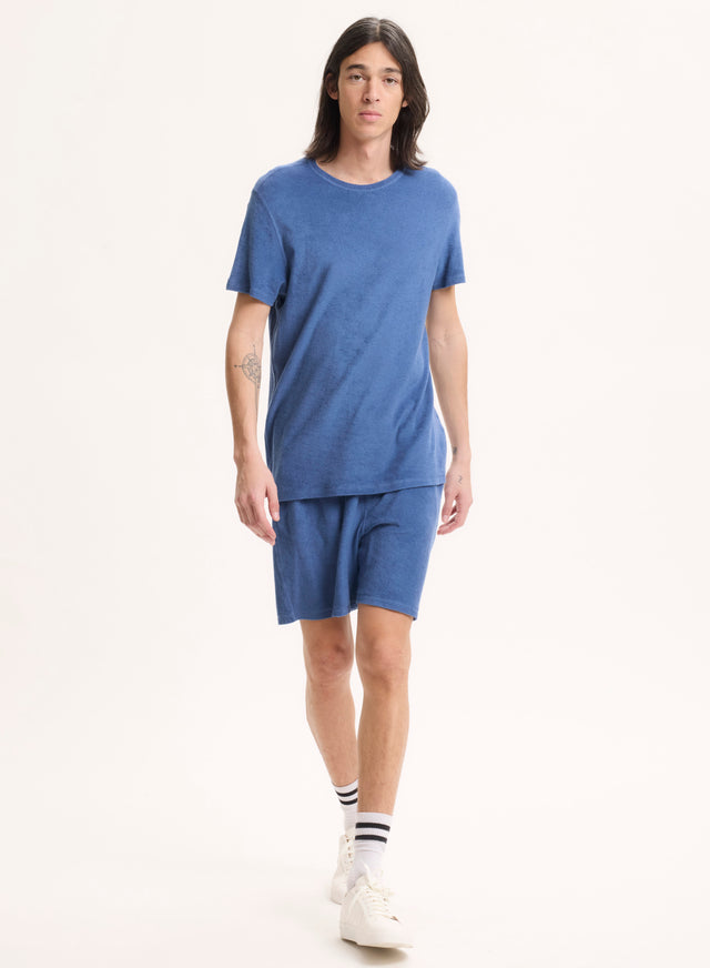 Majestic Filatures T-shirt Bleu Col Rond Manches Courtes En Coton Organique / Modal Coton Organique / Modal