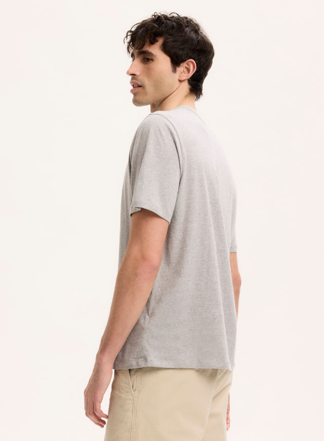 Majestic Filatures T-shirt Gris Clair Julien Col Rond Manches Courtes En Deluxe Coton Deluxe Coton