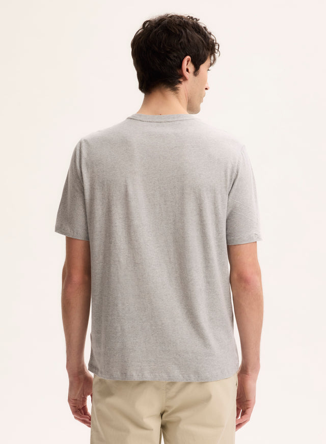 Majestic Filatures T-shirt Gris Clair Julien Col Rond Manches Courtes En Deluxe Coton Deluxe Coton