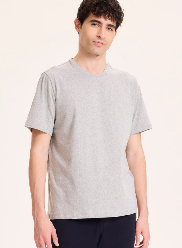Majestic Filatures T-shirt Gris Col Rond Manches Courtes En Coton Organique / Elasthanne Coton Organique / Elasthanne