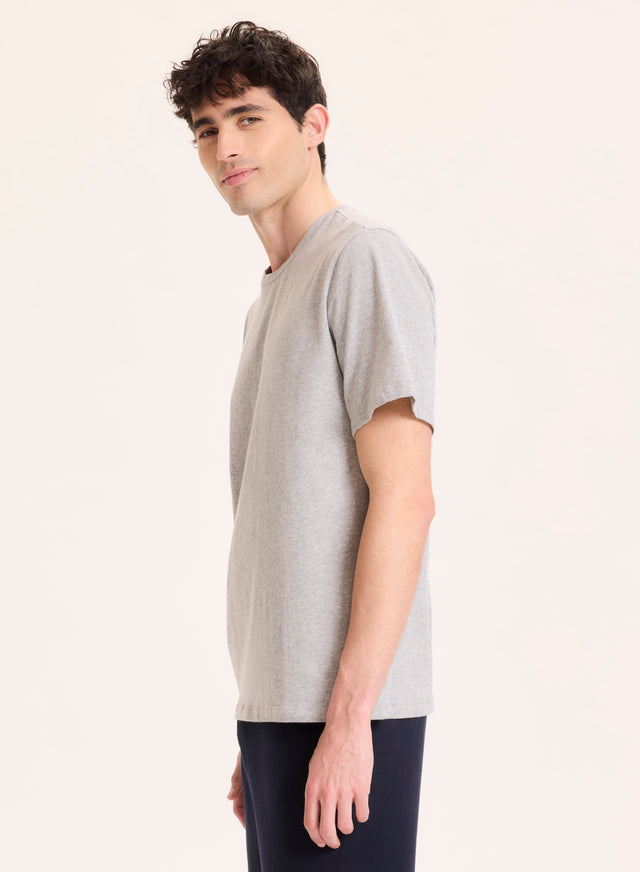 Majestic Filatures T-shirt Gris Col Rond Manches Courtes En Coton Organique / Elasthanne Coton Organique / Elasthanne