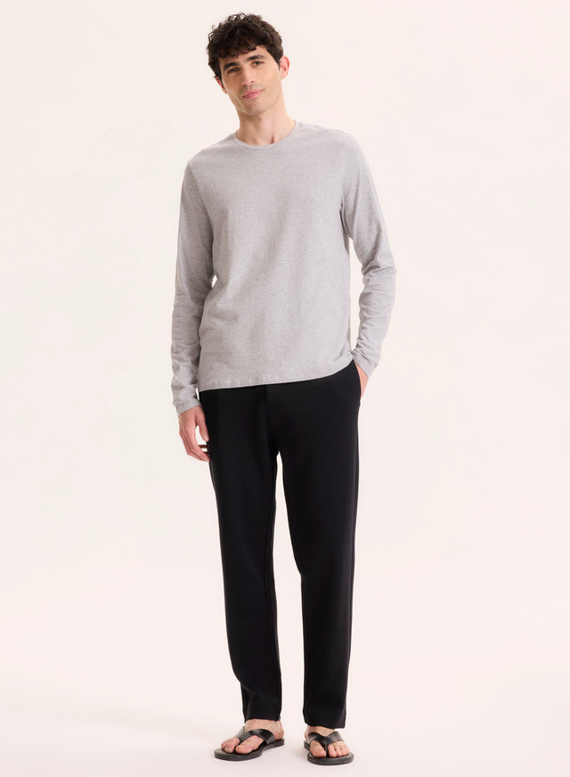 Majestic Filatures T-shirt Gris Col Rond Manches Longues En Coton Organique / Elasthanne Coton Organique / Elasthanne