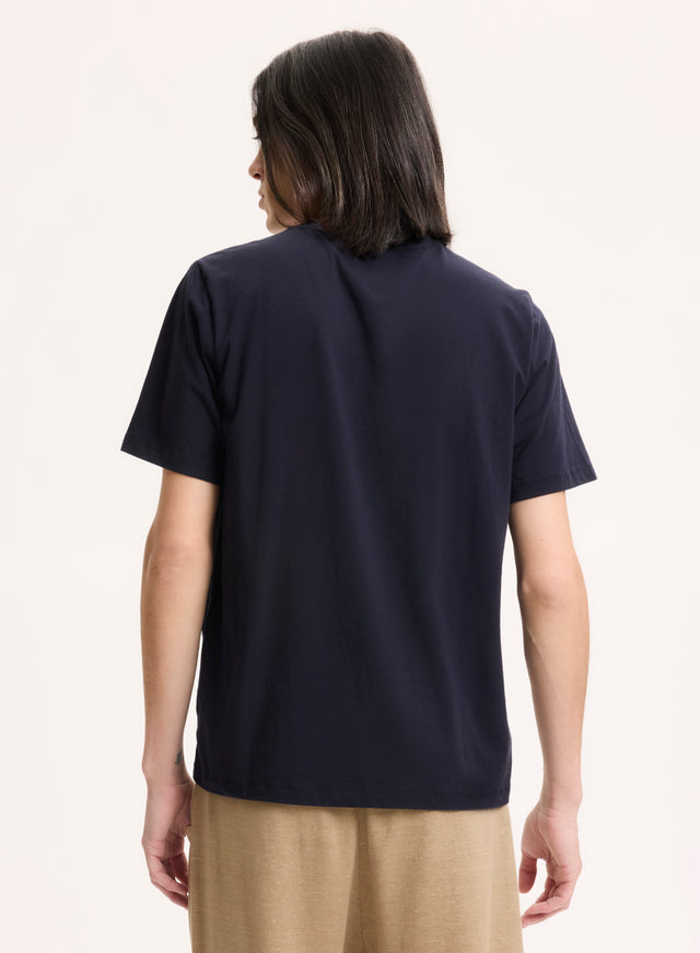 Majestic Filatures T Shirt Marine Col V Manches Courtes En Coton Organique / Elasthanne Coton Organique / Elasthanne