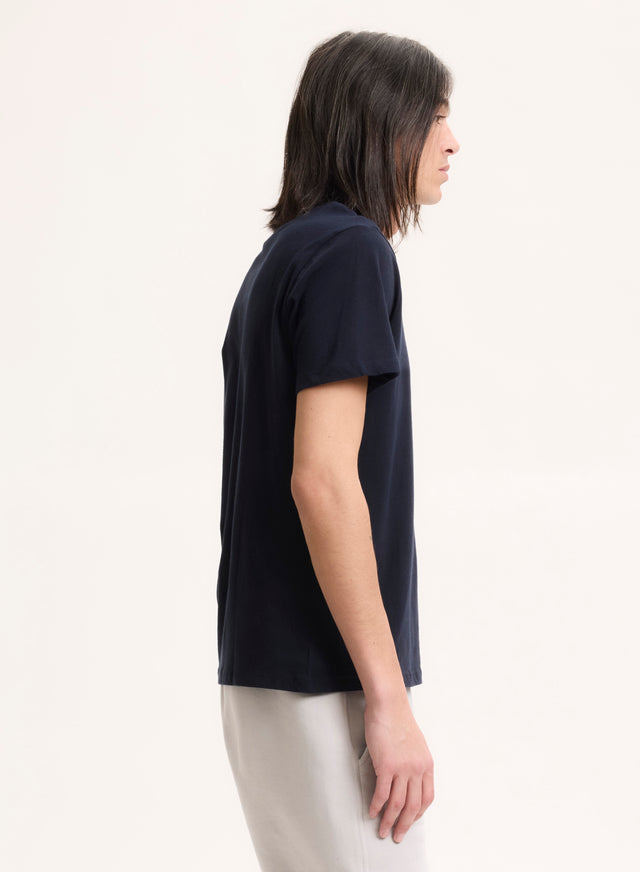 Majestic Filatures T-shirt Marine Patrice Col Rond Manches Courtes En Coton Coton Organique