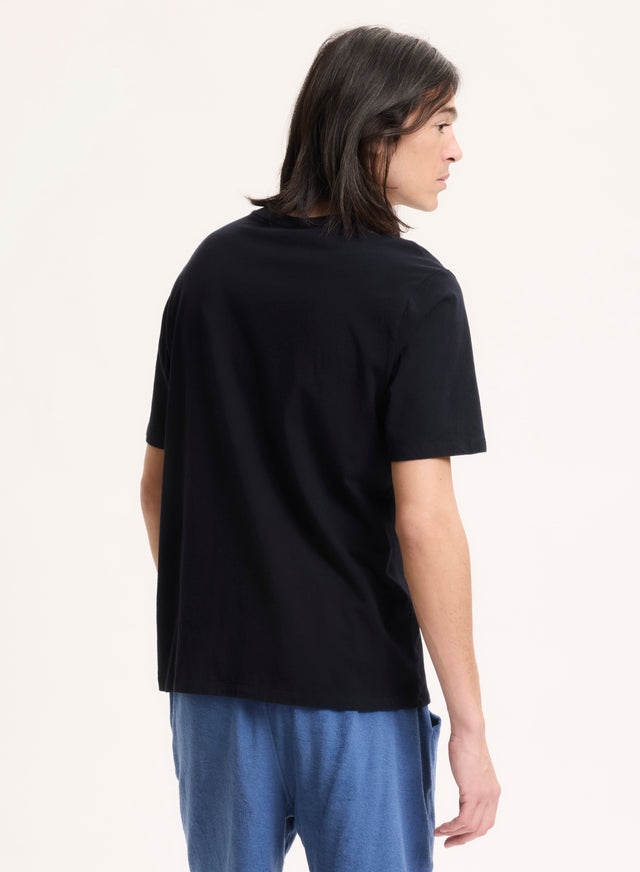 Majestic Filatures T-shirt Marine Paul Col V Manches Courtes En Coton Coton Organique