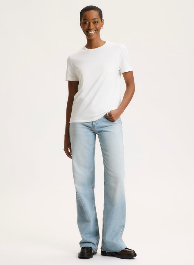 Majestic Filatures T-shirt Milk Manches Courtes Col Rond En Lyocell Tencel Et Coton Lyocell / Tencel / Coton