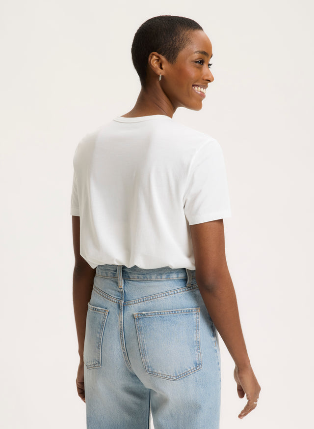 Majestic Filatures T-shirt Milk Manches Courtes Col Rond En Lyocell Tencel Et Coton Lyocell / Tencel / Coton