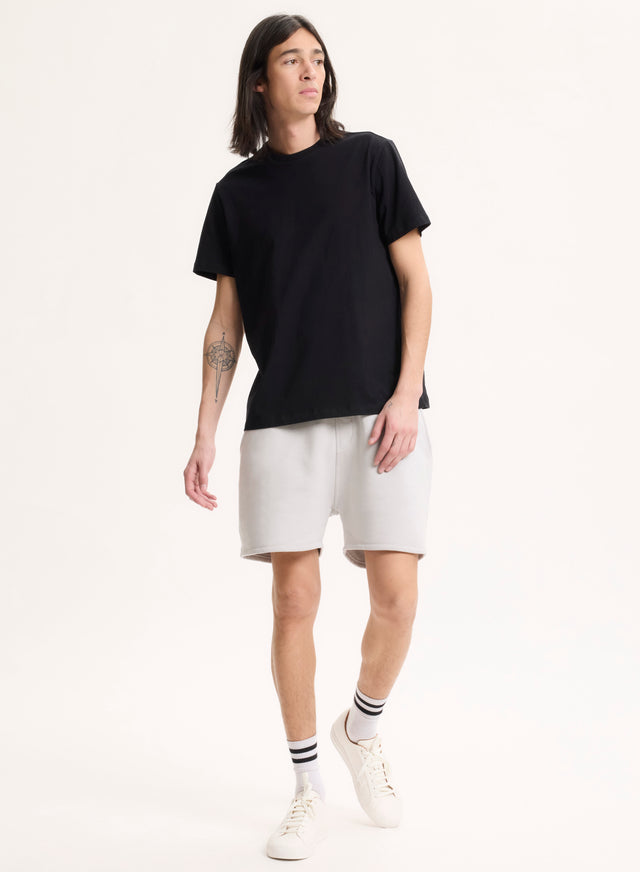 Majestic Filatures T-shirt Noir Julien Col Rond Manches Courtes En Deluxe Coton Deluxe Coton