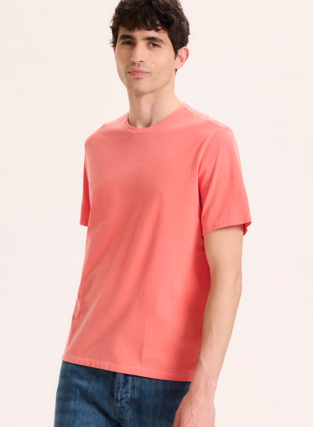 Majestic Filatures T-shirt Orange Col Rond Manches Courtes En Coton Organique / Elasthanne Coton Organique / Elasthanne