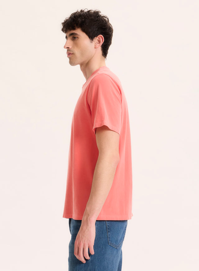 Majestic Filatures T-shirt Orange Col Rond Manches Courtes En Coton Organique / Elasthanne Coton Organique / Elasthanne