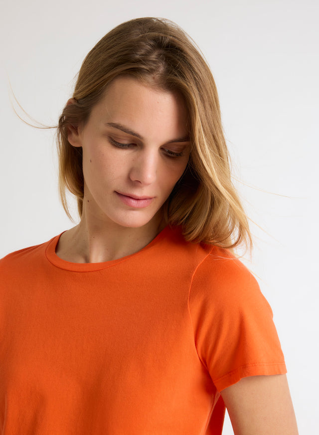 Majestic Filatures T-shirt Orange En Coton Organique Coton Organique