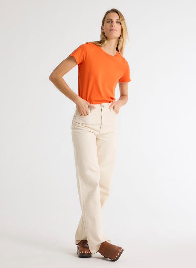 Majestic Filatures T-shirt Orange En Coton Organique Coton Organique