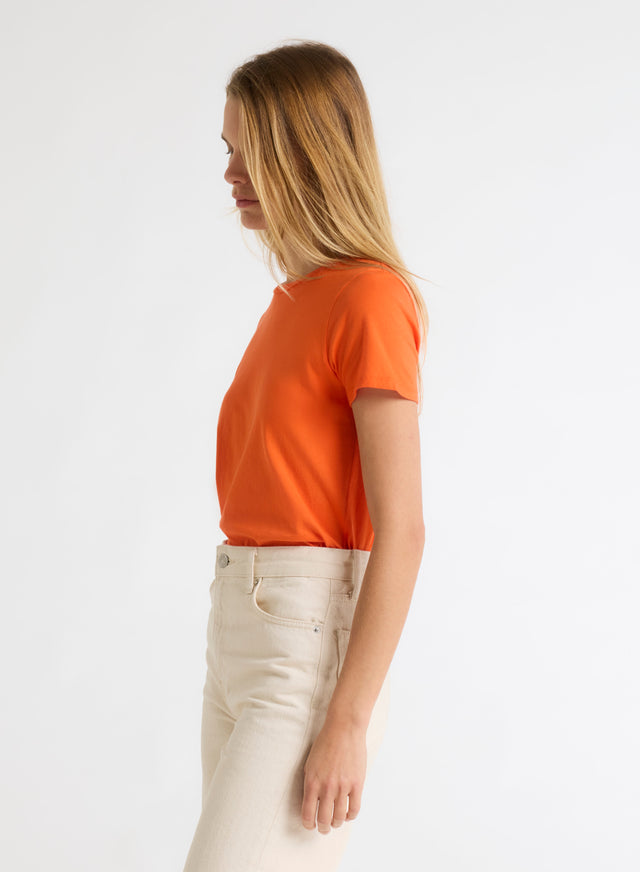 Majestic Filatures T-shirt Orange En Coton Organique Coton Organique