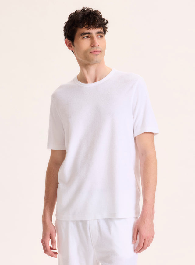 majestic filatures Tee shirt Blanc Col Rond Manches Courtes en Coton organique / Modal Coton organique / Modal