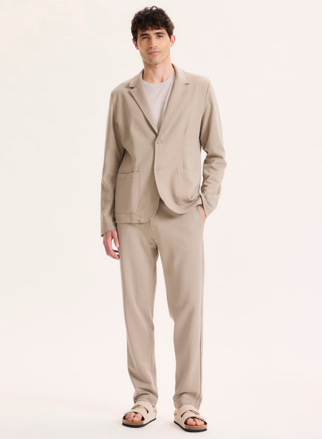 Majestic Filatures Veste Beige Col Veste Manches Longues En Lyocell / Tencel / Coton Organique Lyocell / Tencel / Coton Organique