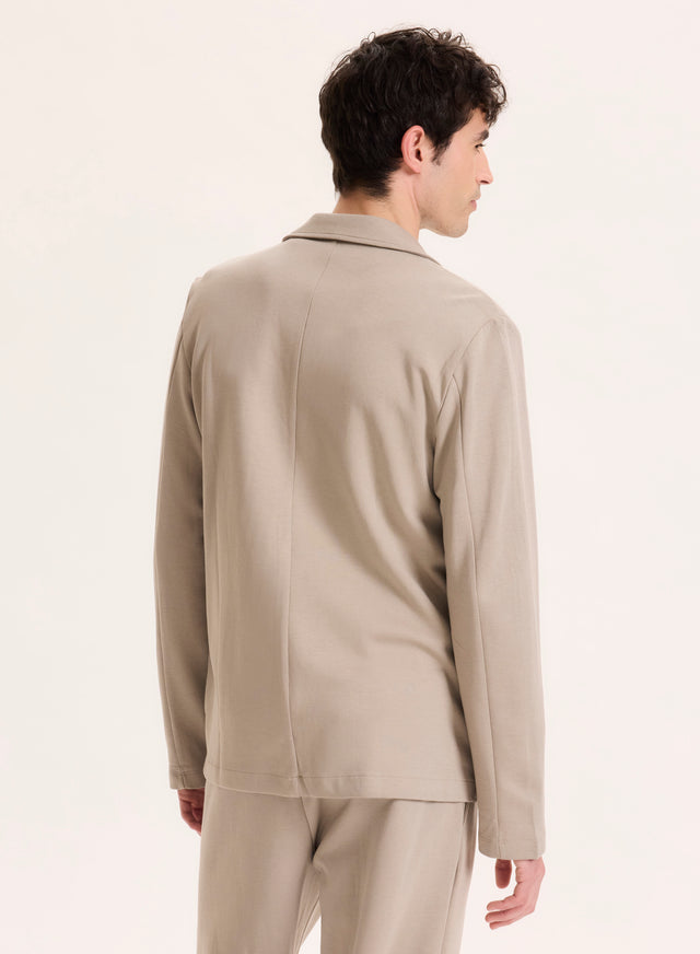 Majestic Filatures Veste Beige Col Veste Manches Longues En Lyocell / Tencel / Coton Organique Lyocell / Tencel / Coton Organique