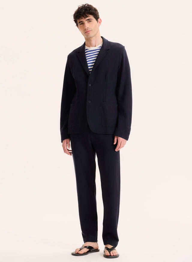 Majestic Filatures Veste Marine Col Veste Manches Longues En Lyocell / Tencel / Coton Organique Lyocell / Tencel / Coton Organique