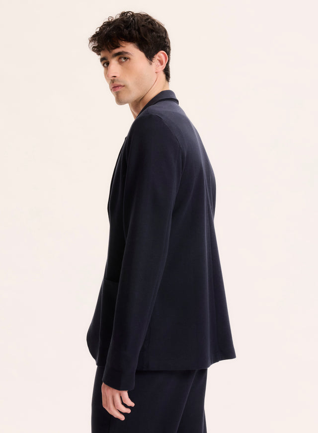 Majestic Filatures Veste Marine Col Veste Manches Longues En Lyocell / Tencel / Coton Organique Lyocell / Tencel / Coton Organique