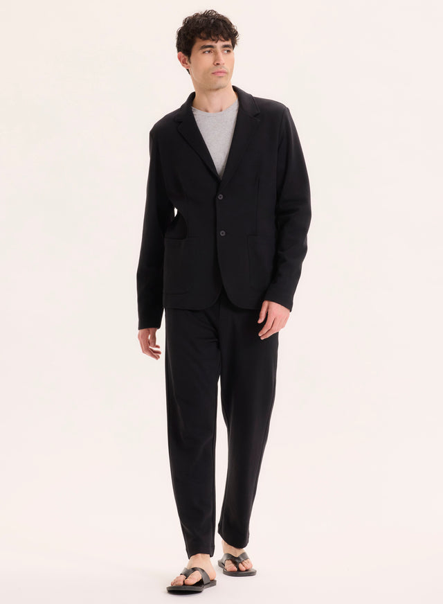 Majestic Filatures Veste Noire Col Veste Manches Longues En Lyocell / Tencel / Coton Organique Lyocell / Tencel / Coton Organique