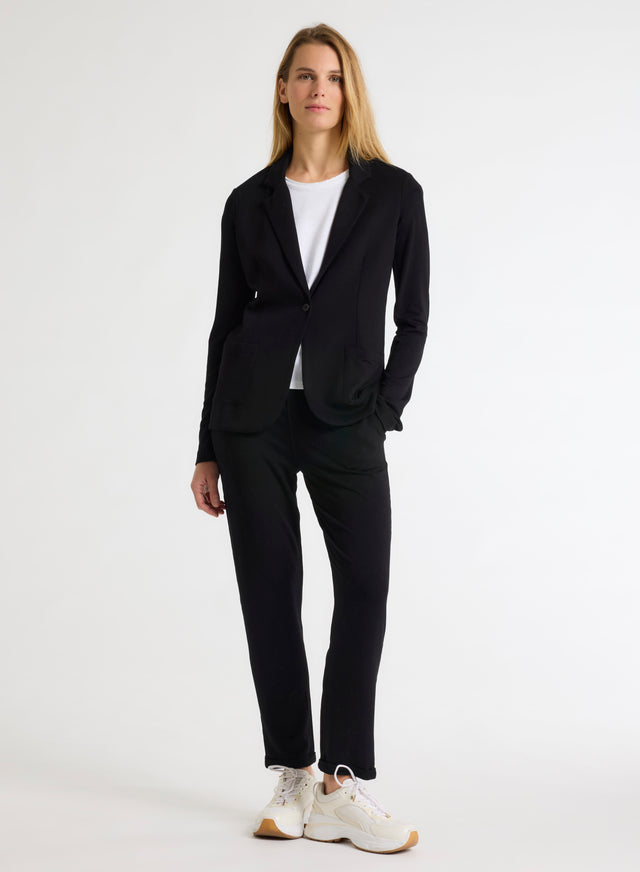 Majestic Filatures Veste Noire Diane En Viscose / Élasthanne 1 Bouton Viscose / Élasthanne