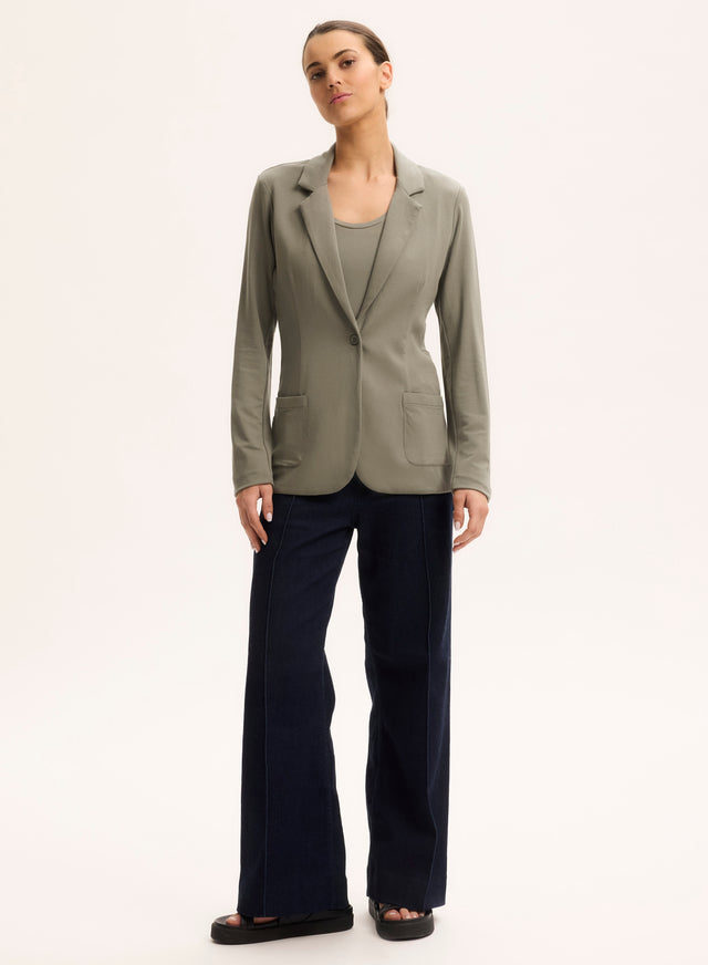 Majestic Filatures Veste Verte Col Veste Manches Longues En Viscose / Élasthanne Viscose / Élasthanne