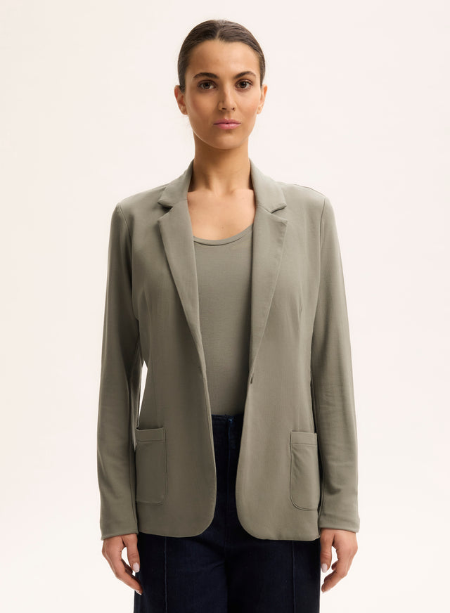 Majestic Filatures Veste Verte Col Veste Manches Longues En Viscose / Élasthanne Viscose / Élasthanne